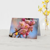 甘い桜のさくらんぼの束は春で咲く カード (黄色い花)