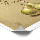 甘い梨のイラストレーションプリント – レターサイズ ポスター (角)