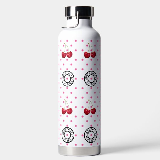 甘い様さくらんぼステプママレトロヴィンテージハート重量 ウォーターボトル (右面)