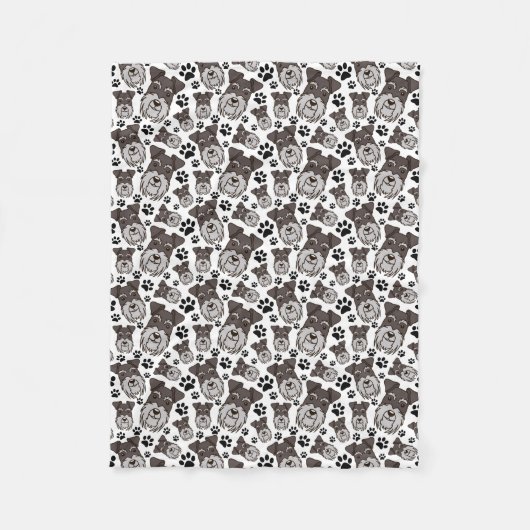 甘い標準のシュナウザーミニチュアペットの子犬 フリースブランケット (正面)