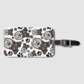 甘い標準のシュナウザーミニチュアペットの子犬 ラゲッジタグ (正面横)