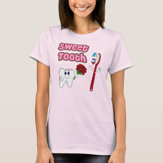 甘い歯のかわいい女性用Tシャツ Tシャツ (正面)