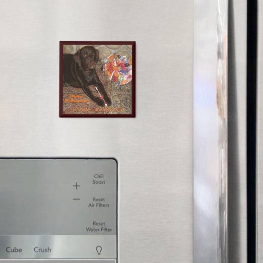 甘い歯を持つハロウィン犬 マグネット (インサイチュ (冷蔵庫))