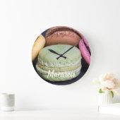 甘い歯を贈るマカロンのお菓子 ラージ壁時計 (ホーム)