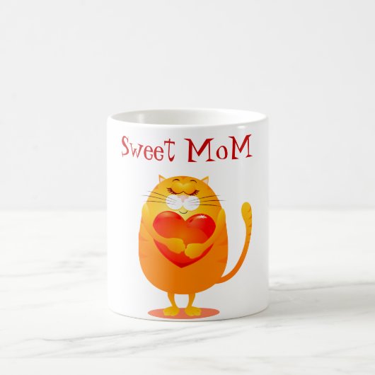 甘い母おもしろい恋の猫 コーヒーマグカップ (中央)