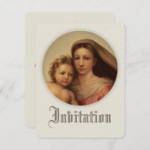 甘い母とベビーCC0980バプテスマ招待状 招待状 (正面/裏面)