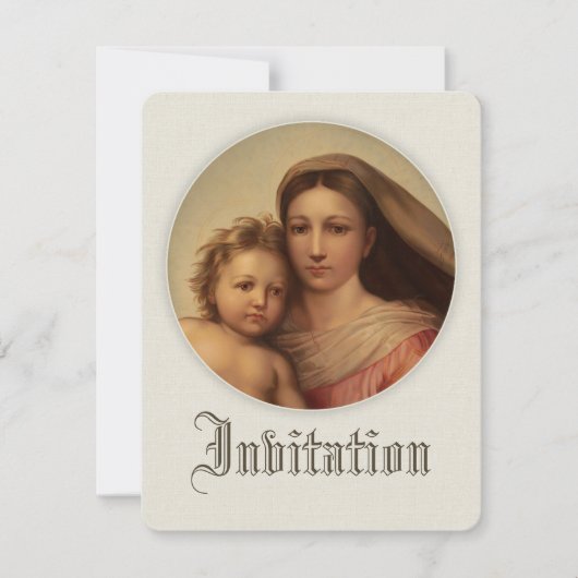 甘い母とベビーCC0980バプテスマ招待状 招待状 (正面)