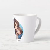 甘い母と女の子の母の日のマグカップ カフェラテマグ (右アングル)