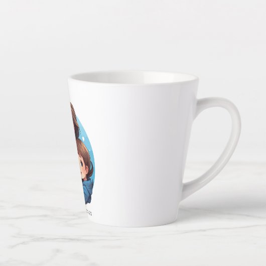 甘い母と女の子の母の日のマグカップ カフェラテマグ (右)