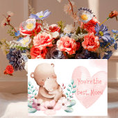 甘い母のデイカードとクマ&フローラデザイン サンキューカード