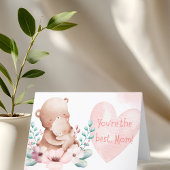 甘い母のデイカードとクマ&フローラデザイン サンキューカード