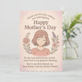 甘い母の日のグリーティングカー感謝していド- サンキューカード (スタンド正面)