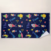 甘い毛皮の夏のパターン ビーチタオル (正面)