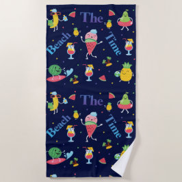 甘い毛皮の夏のパターン ビーチタオル