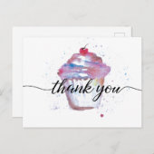 甘い水の色のカップケーキなしロゴベーカリー ポストカード (正面/裏面)