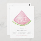 甘い水の色のスイカのシャワーが侵入する ポストカード (正面/裏面)