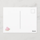 甘い水の色のスイカのシャワーが侵入する ポストカード (裏面)