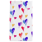 甘い水の色のハートバレンタインデーかわいい スモールペーパーバッグ (正面)