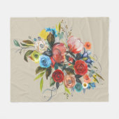 甘い水の色のブーケタイペカスタマイズ フリースブランケット (正面(横))