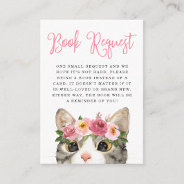 甘い水の色の子猫赤ちゃんシャワー本のリクエスト エンクロージャーカード
