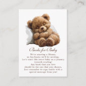 甘い水の色の緑豊かなテディベアブックベビー エンクロージャーカード (正面)