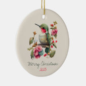 甘い水の色ハミングバパーソナライズされたッド セラミックオーナメント (右)