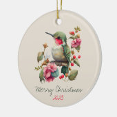 甘い水の色ハミングバパーソナライズされたッド セラミックオーナメント (左)