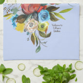 甘い水の色ブーケペリウィンクルカスタマイズ キッチンタオル (折り畳み)