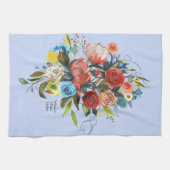 甘い水の色ブーケペリウィンクルカスタマイズ キッチンタオル (横)