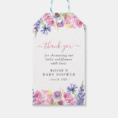甘い水の色ワイルドフラワーベビーシャワーありがとう ギフトタグ (正面)