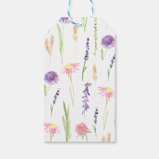 甘い水の色ワイルドフラワーベビーシャワーありがとう ギフトタグ (裏面)