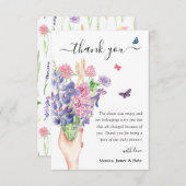 甘い水の色ワイルドフラワーベビーシャワー サンキューカード (正面/裏面)