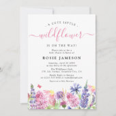 甘い水の色ワイルドフラワーベビーシャワー 招待状 (正面)