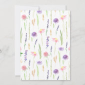 甘い水の色ワイルドフラワーベビーシャワー 招待状 (裏面)