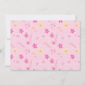 甘い水カラーフローラバニーベビーガールシャワー 招待状 (裏面)