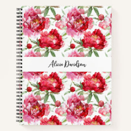 甘い水彩の芍薬 | あなたの名前 ノートブック