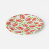 甘い水彩ピーチパターン ペーパープレート (アングル)