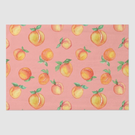 甘い水彩ピーチパターン 薄葉紙 (正面)