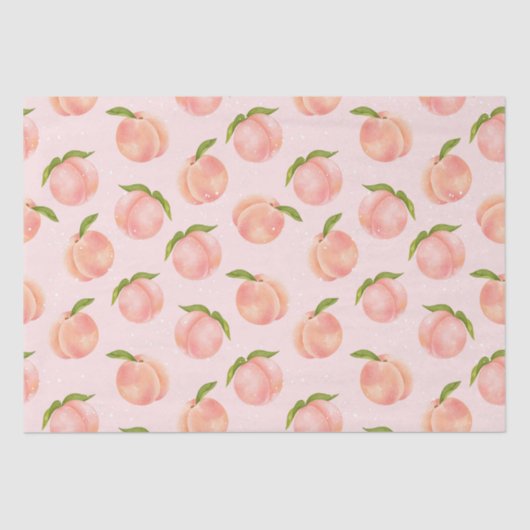 甘い水彩ピーチパターン 薄葉紙 (正面)