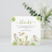 甘い水彩恐竜の赤ちゃんシャワー サンキューカード (スタンド正面)