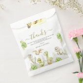 甘い水彩恐竜の赤ちゃんシャワー フェイバーバッグ (封をした状態)