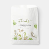 甘い水彩恐竜の赤ちゃんシャワー フェイバーバッグ (正面)