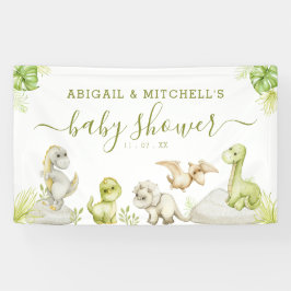甘い水彩恐竜の赤ちゃんシャワー 横断幕