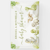 甘い水彩恐竜の赤ちゃんシャワー 横断幕 (縦)