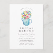 甘い水彩画の花のブライダルシャワーのブランチ インビテーションポストカード (正面)