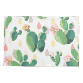 甘い水彩画の花盛りのサボテンパターン 枕カバー (裏面)