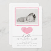 甘い水彩誕生のお知らせ 案内状 (正面/裏面)