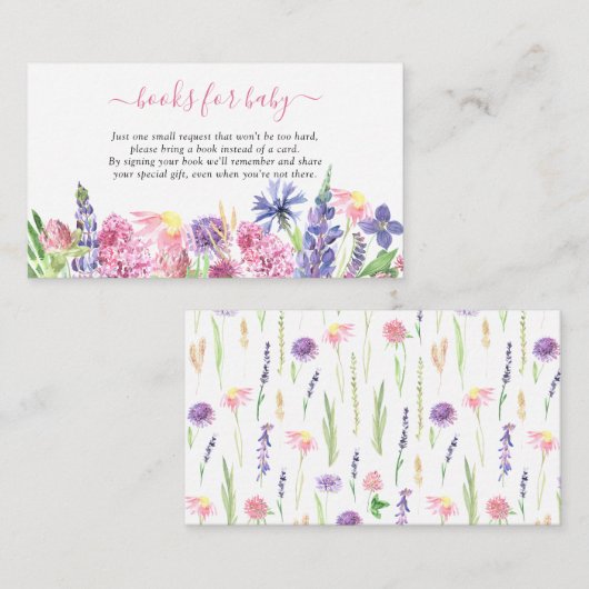 甘い水彩野草本ベビー エンクロージャーカード (正面/裏面)