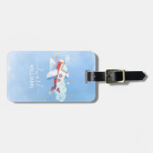 甘い水彩飛行機 ラゲッジタグ (正面横)
