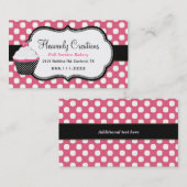 甘い水玉模様およびカップケーキのベーカリーの名刺 名刺 (正面/裏面)